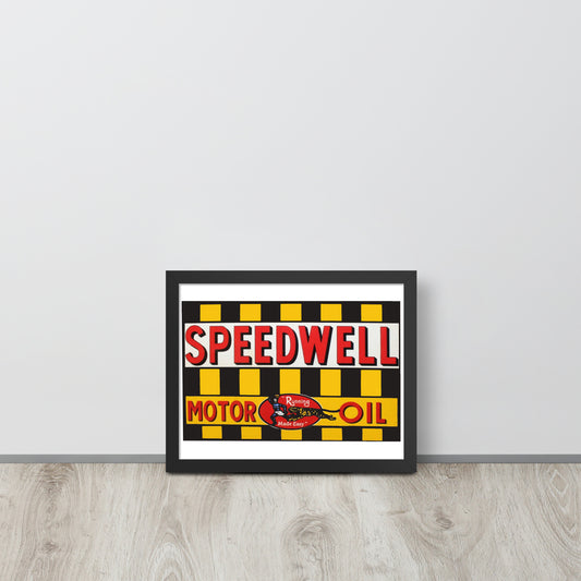 Retro Speedway Tin Syle Framed poster