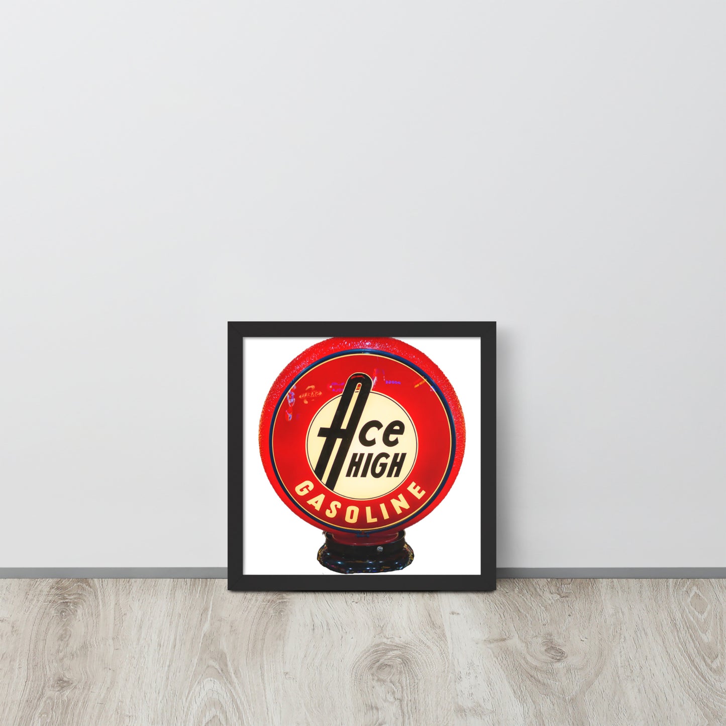 Ace High Gas Globe Style Framed poster