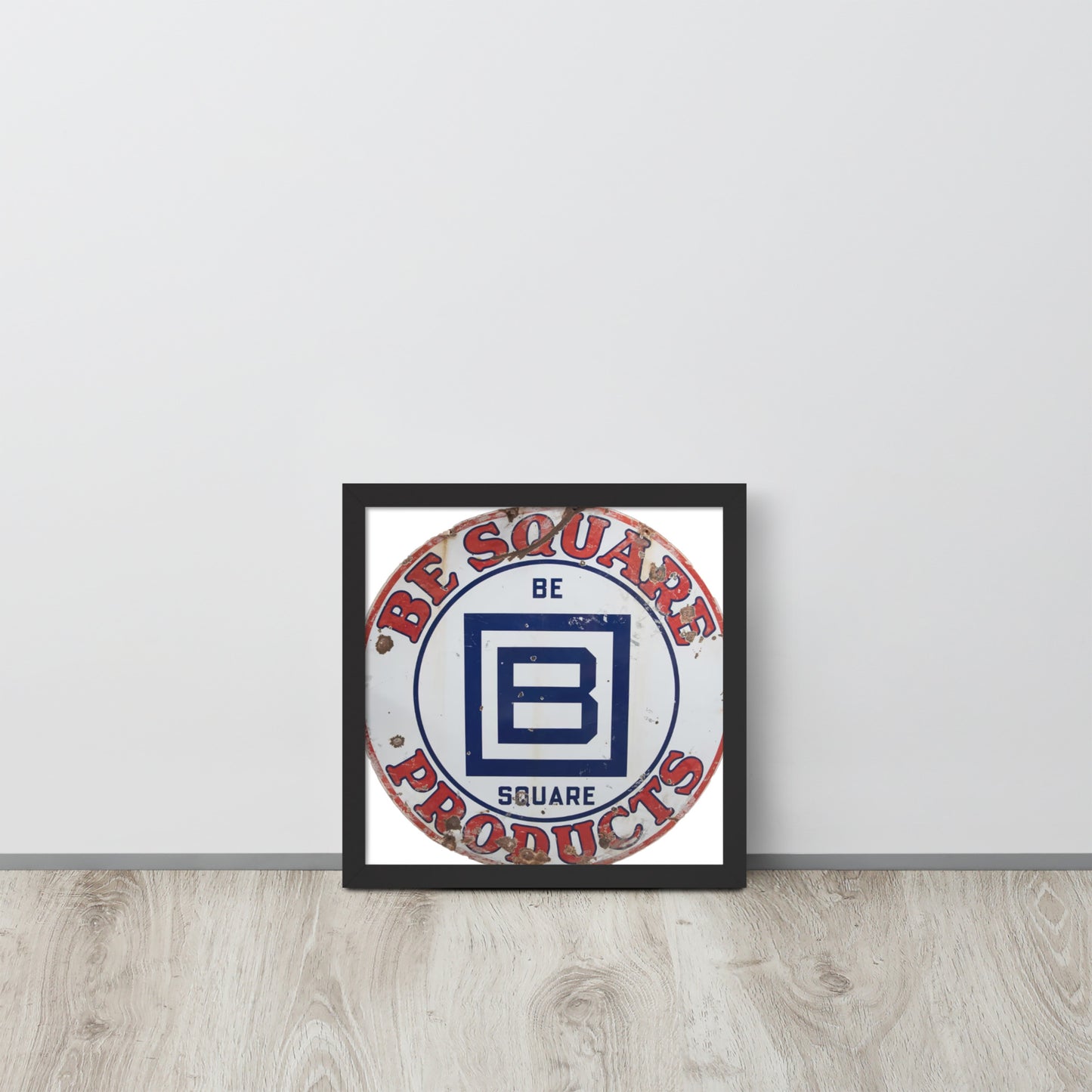 B Square Design Porcelain Framed poster