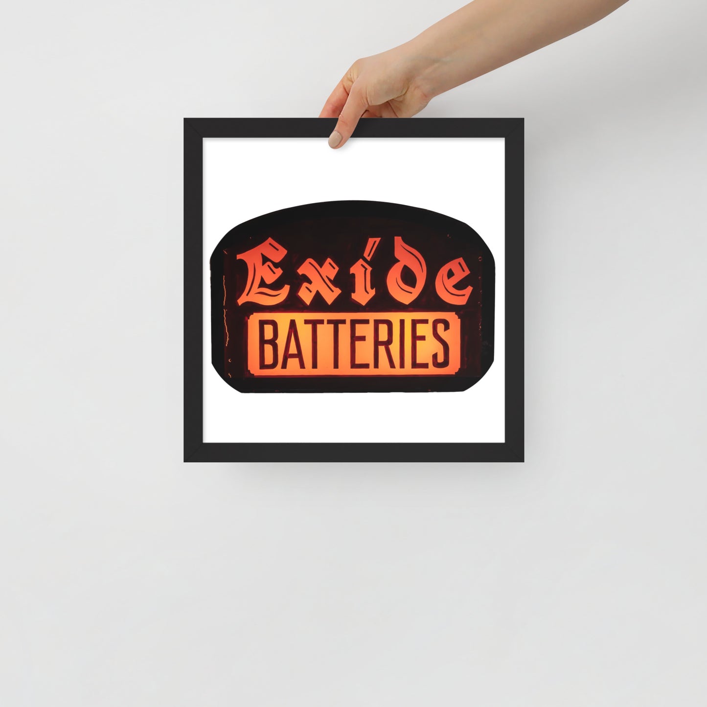 Vintage Battery Sign Framed poster