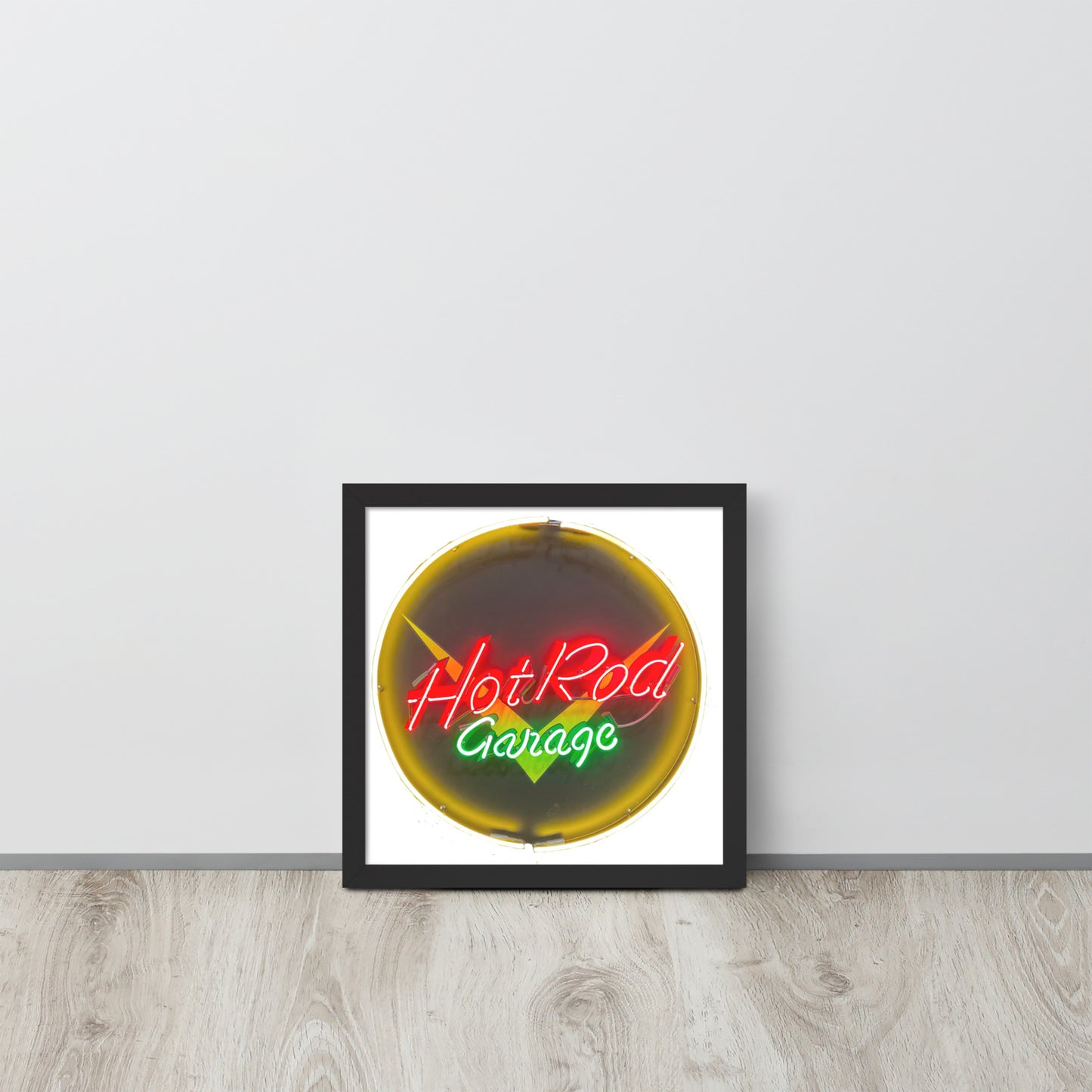 Hot Rod Garage Vintage Neon Sign Framed poster