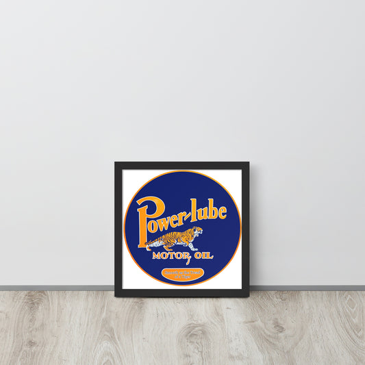 Retro Oil Sign PowerLube Framed poster