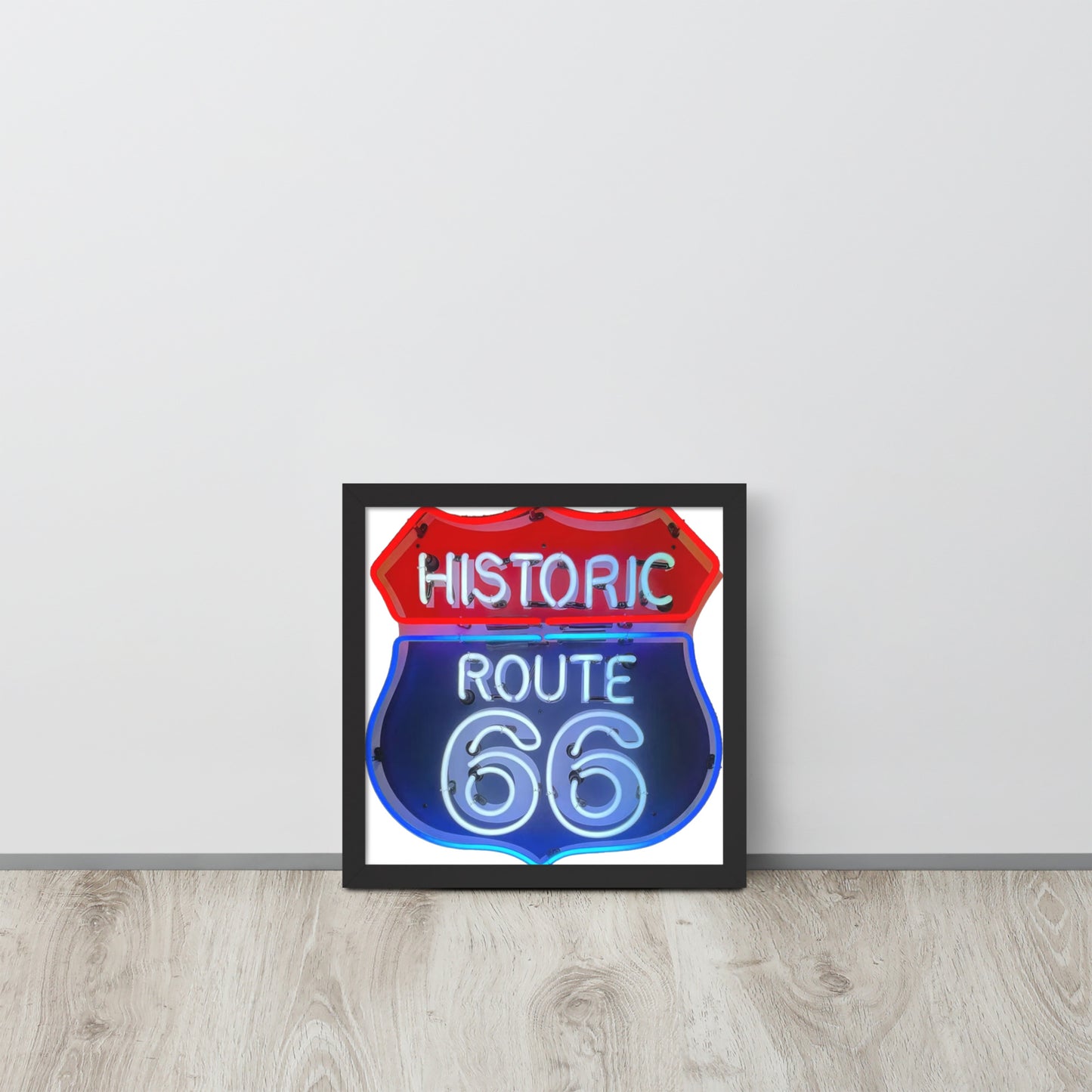 Vintage Route 66 Neon Style Framed poster