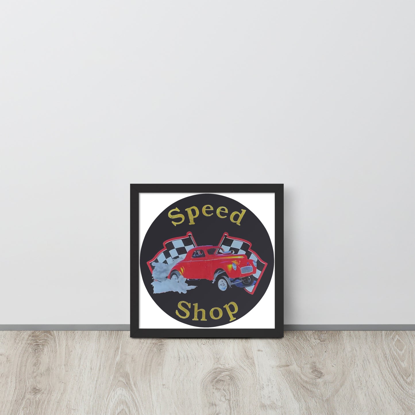 Retro Speed Shop Tin Style Framed poster