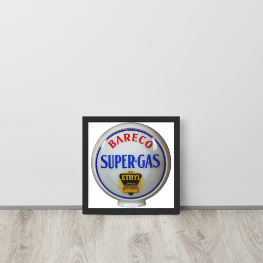 Retro Super Gas Globe Style Framed poster