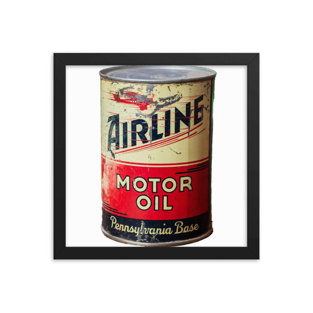 Aviation Oil Soup Can Style Framed poster