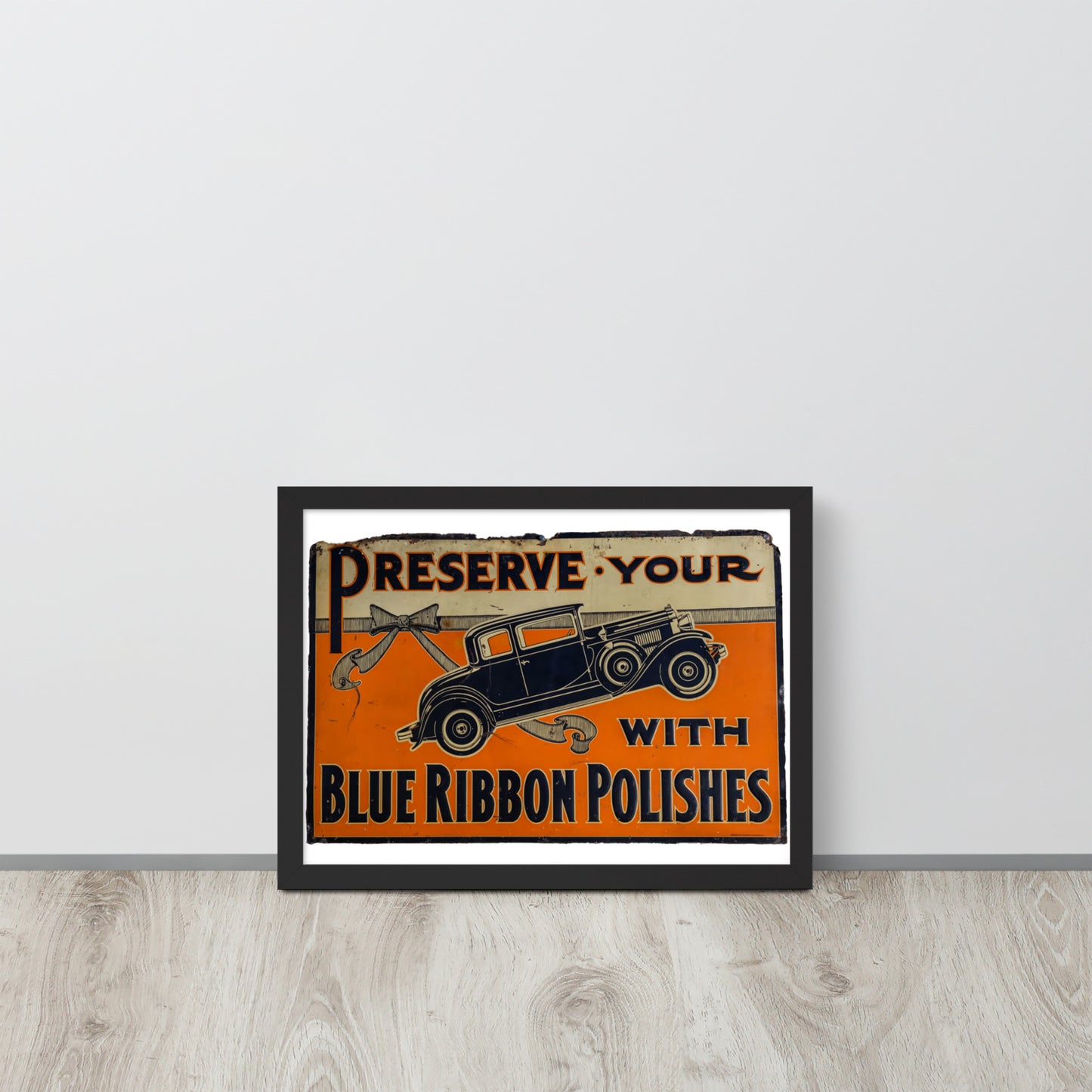 Blue Ribbon Patina Tin Style Framed poster