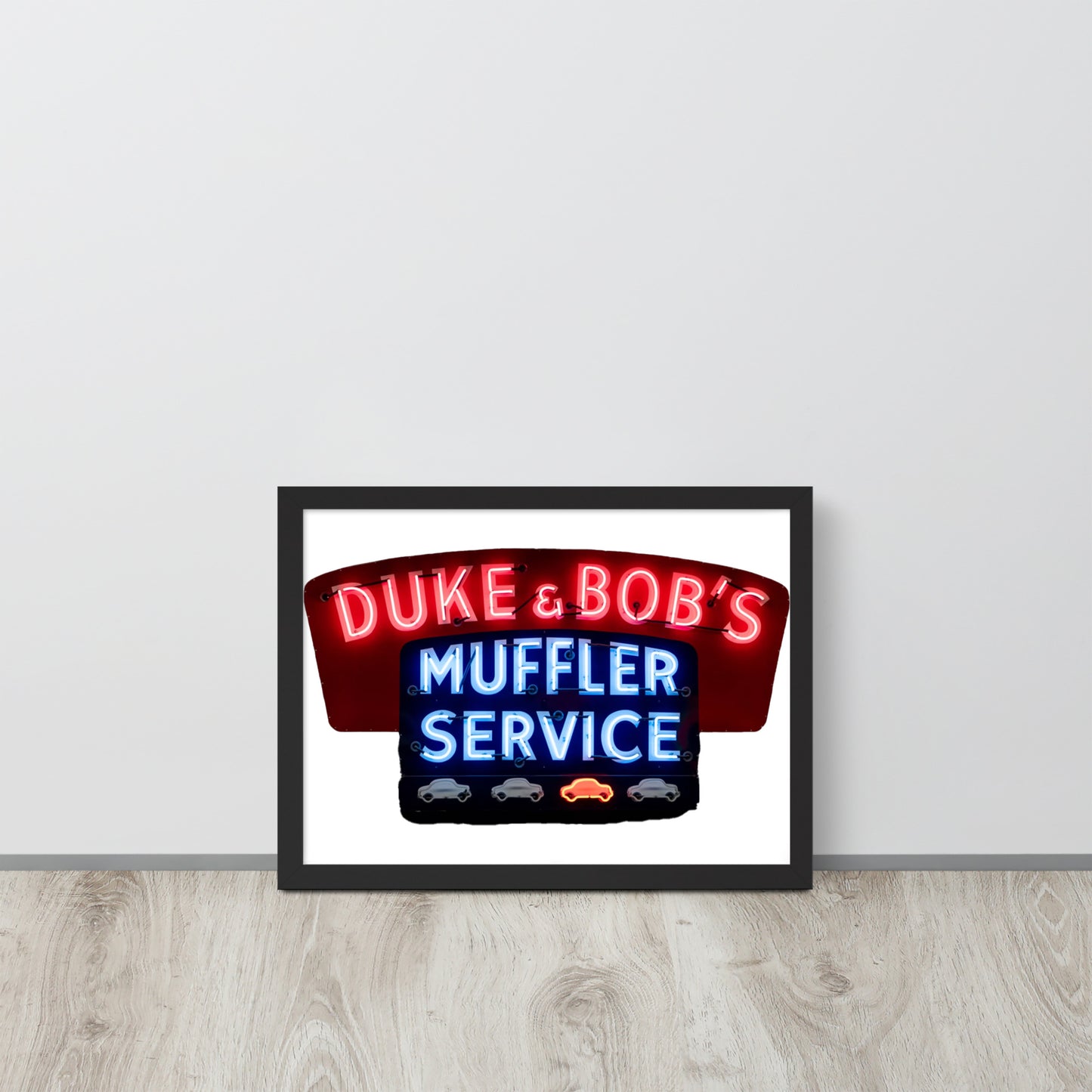 Duke + Bob Retro Neon Style Framed poster