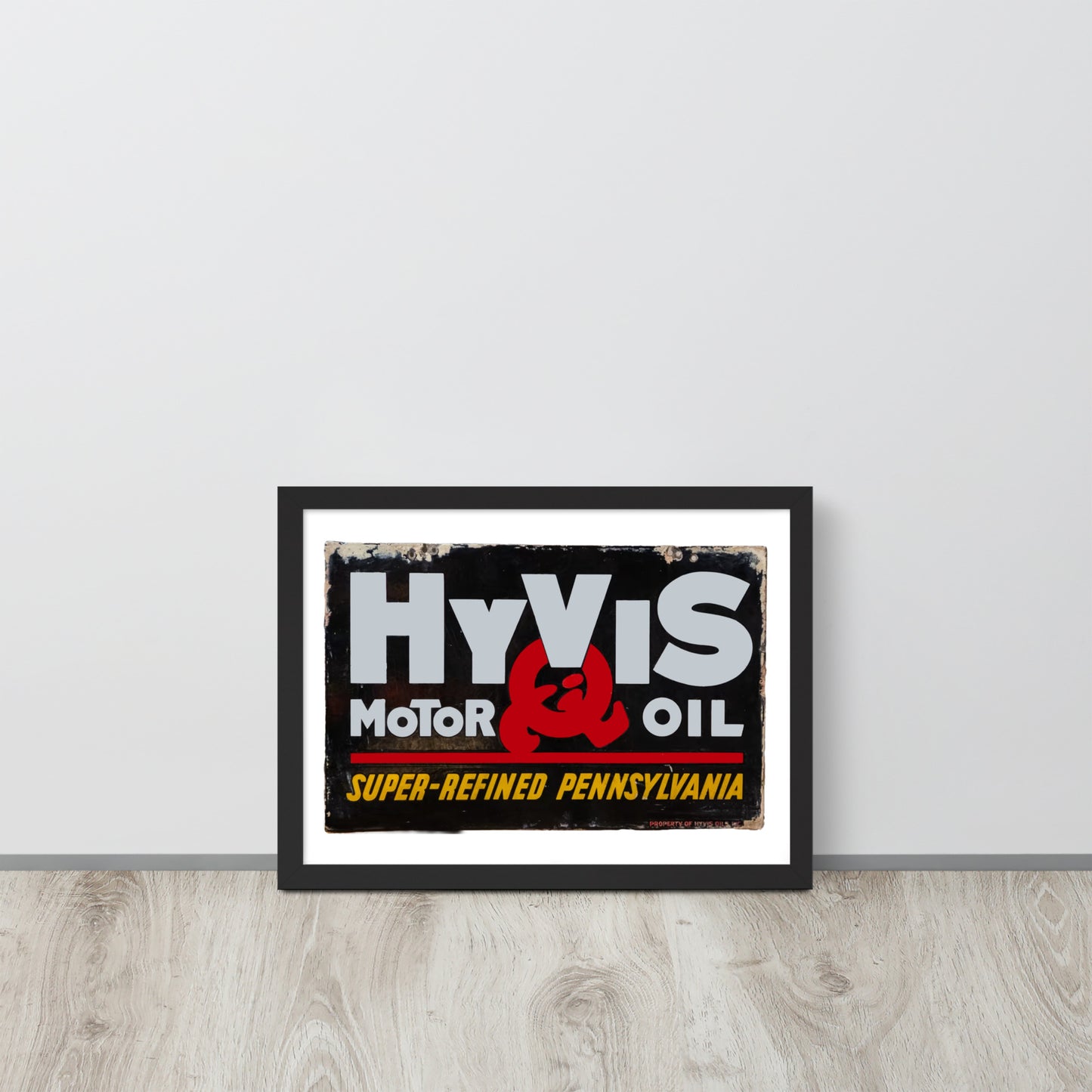 Vintage Porcelain Motor Oil Sign Framed poster