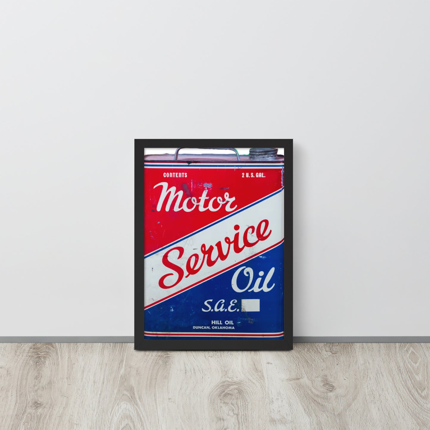 Vintage Service Oil Can Patina Style Framed poster