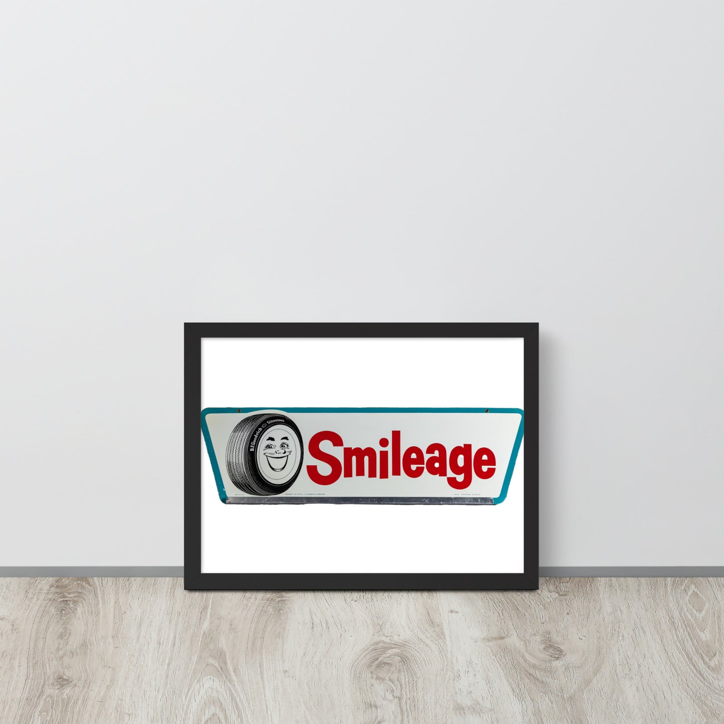 Retro Smileage Tire Sign Framed poster