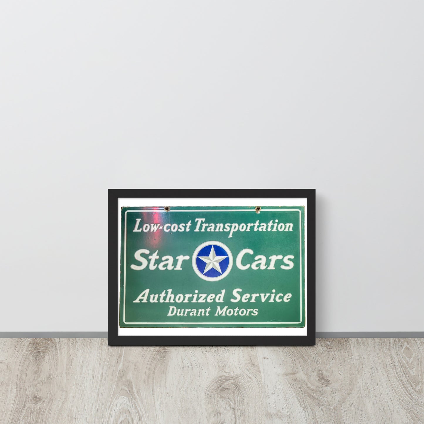 Retro Star Cars Porcelin Style Painted Framed poster