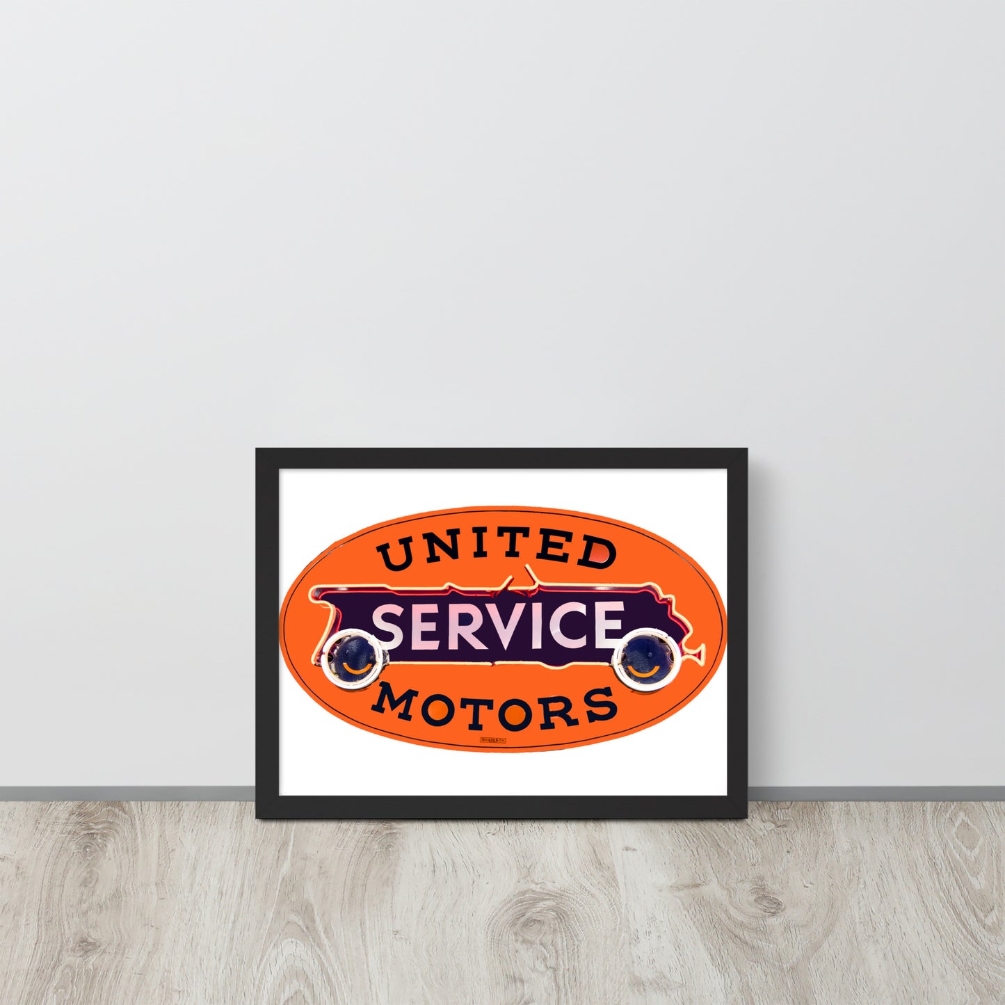 Vintage United Service Motor Neon Style Unlit Framed poster