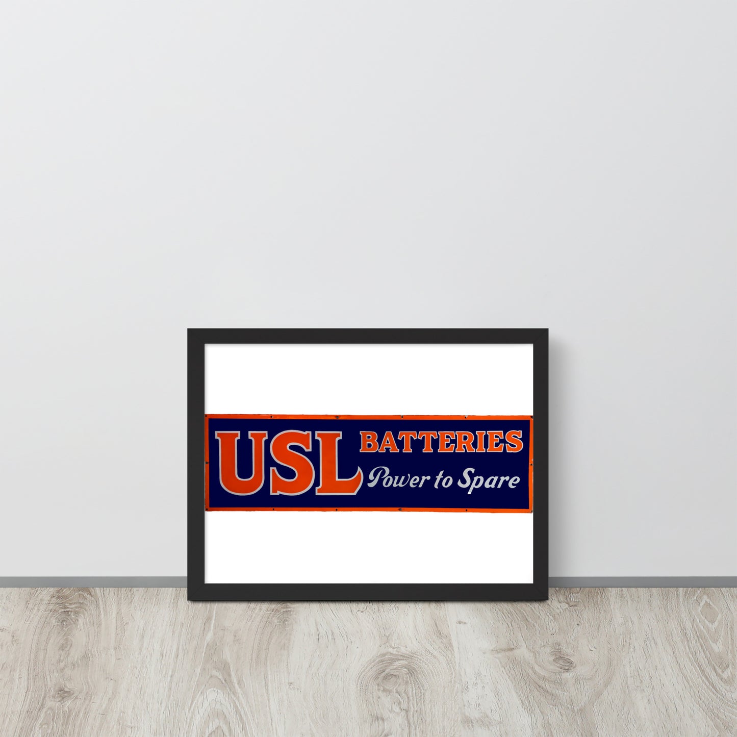 Retro USL Battery Tin Style Framed poster