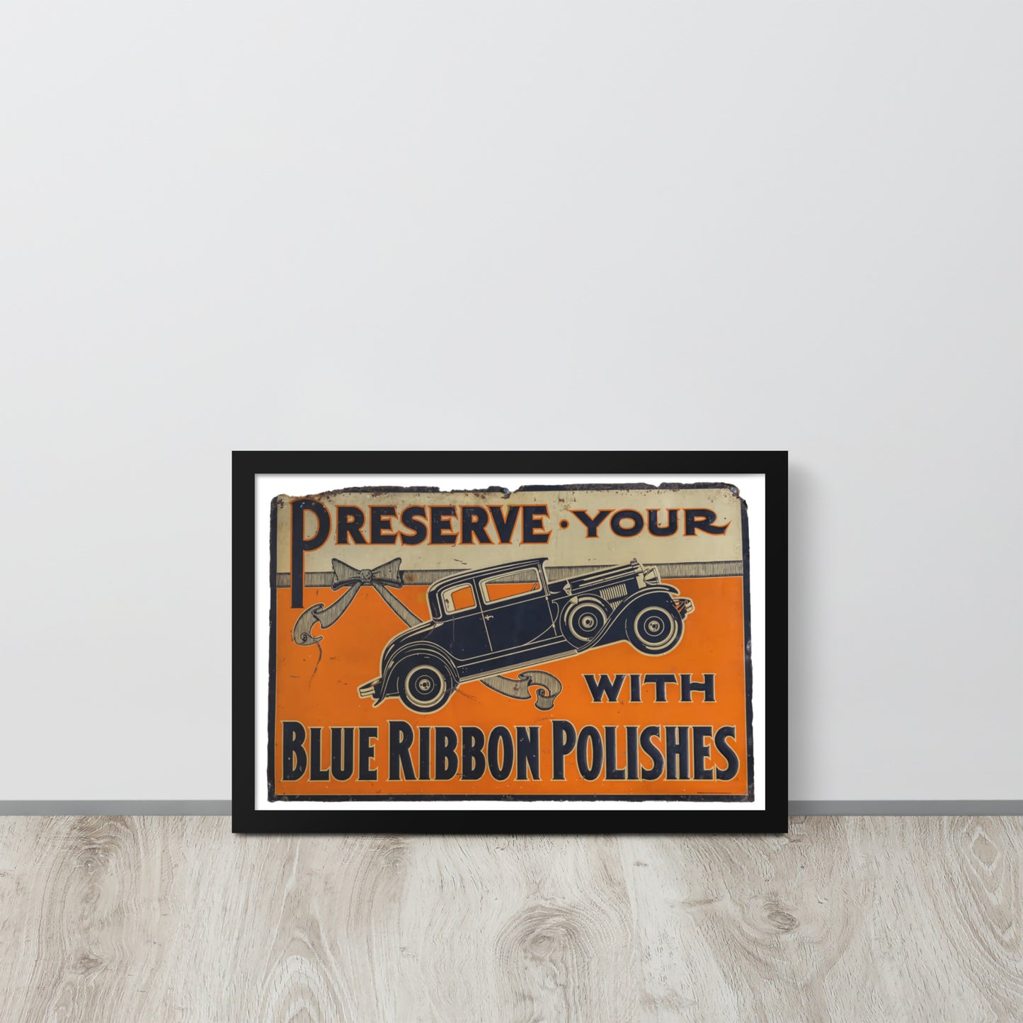 Blue Ribbon Patina Tin Style Framed poster