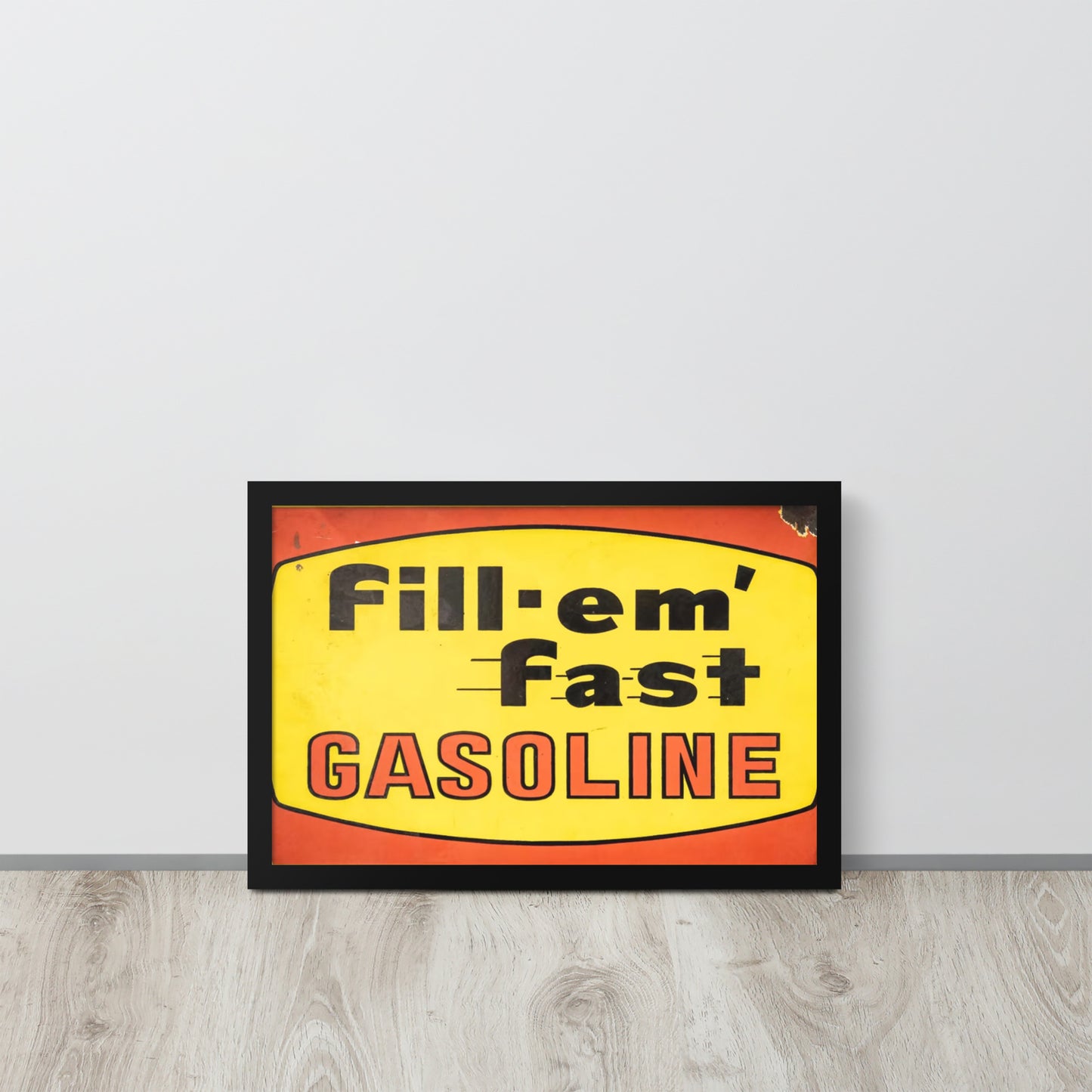 Vintage Gas Sign Patina Style Framed poster