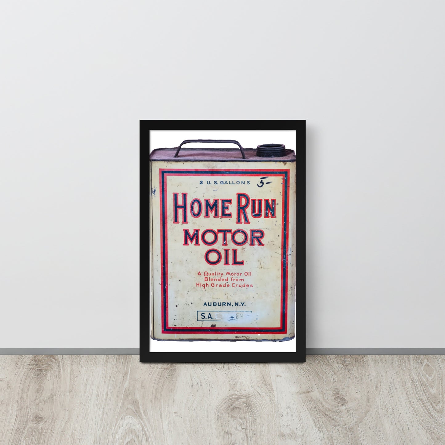 Vintage Home Run Oil Can Framed poster