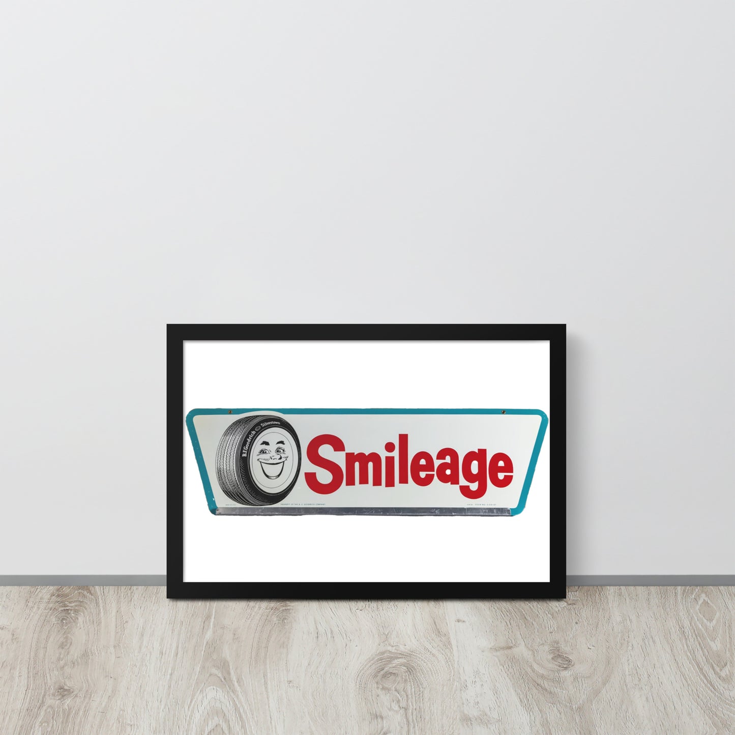 Retro Smileage Tire Sign Framed poster