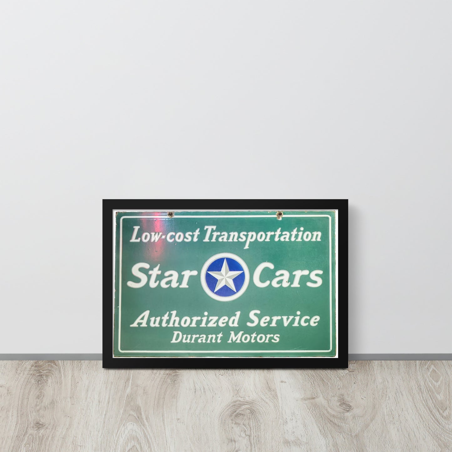 Retro Star Cars Porcelin Style Painted Framed poster