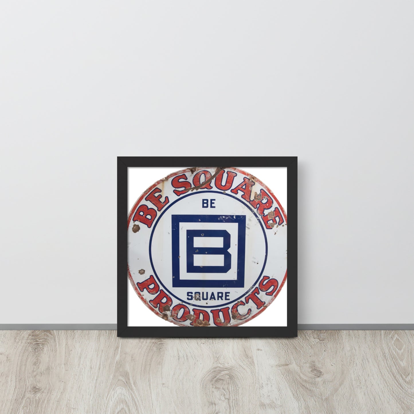 B Square Design Porcelain Framed poster