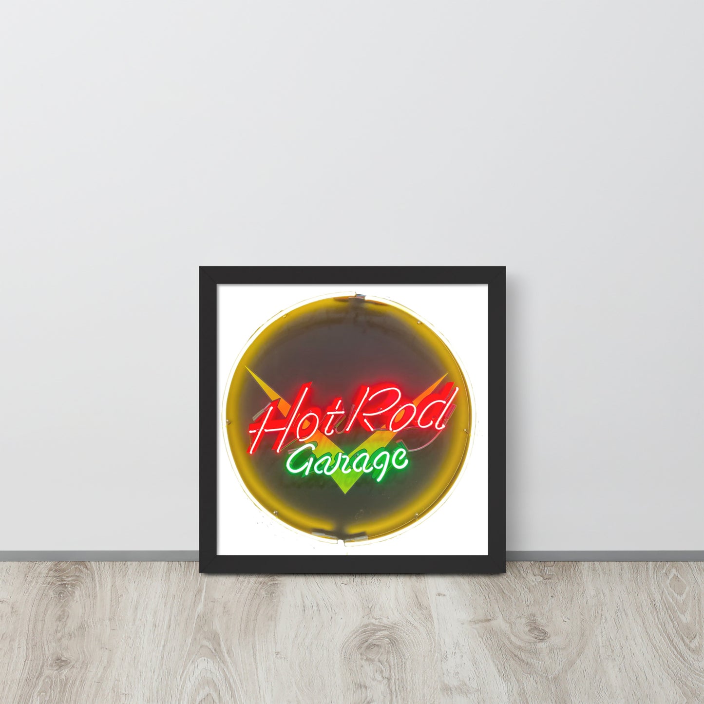 Hot Rod Garage Vintage Neon Sign Framed poster