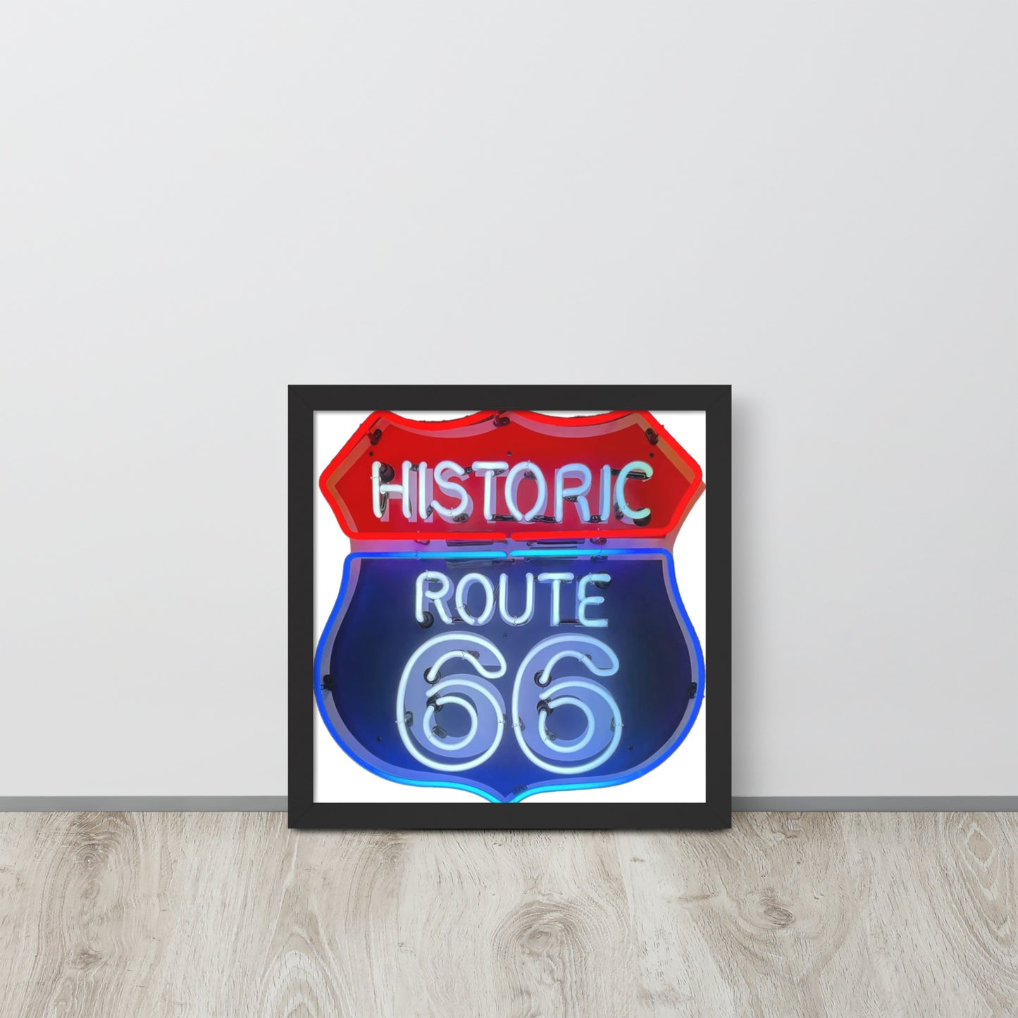 Vintage Route 66 Neon Style Framed poster