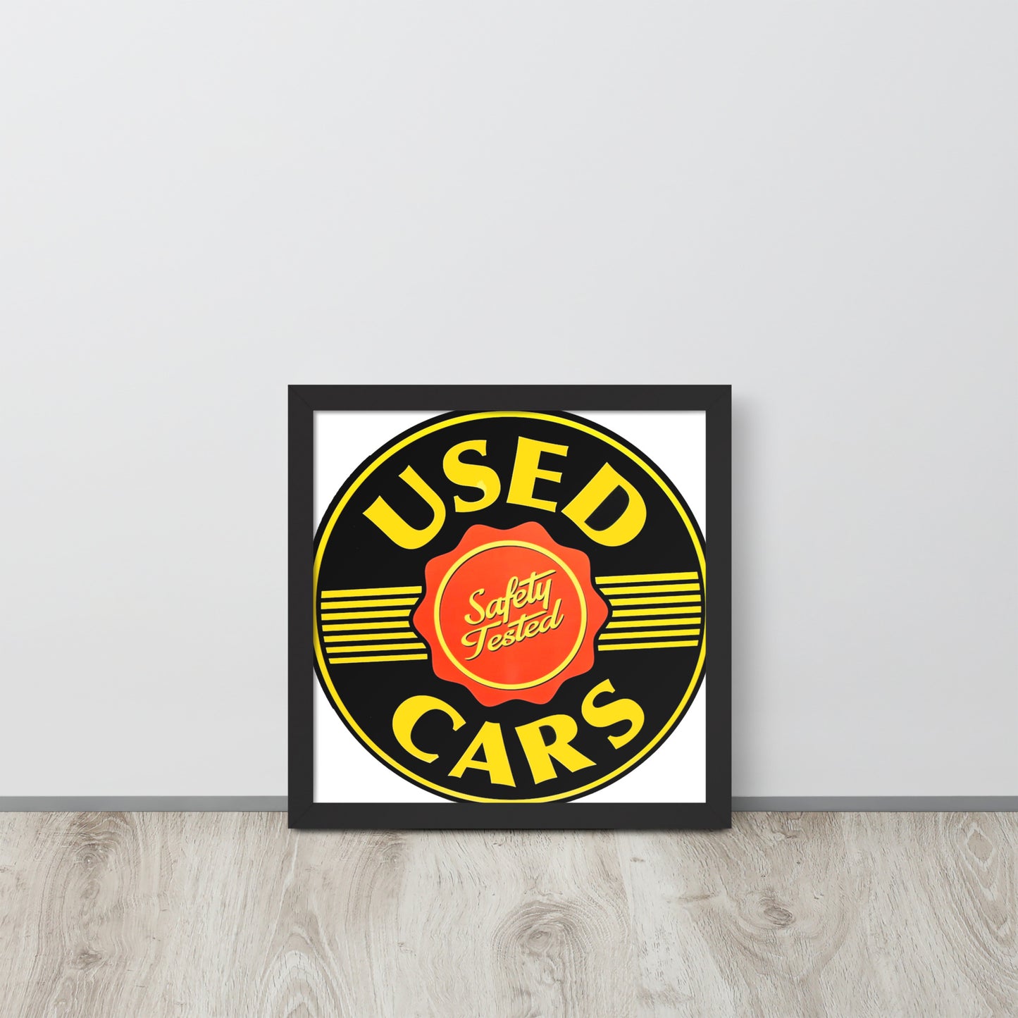 Vintage Porcelain Used Car Sign Framed poster