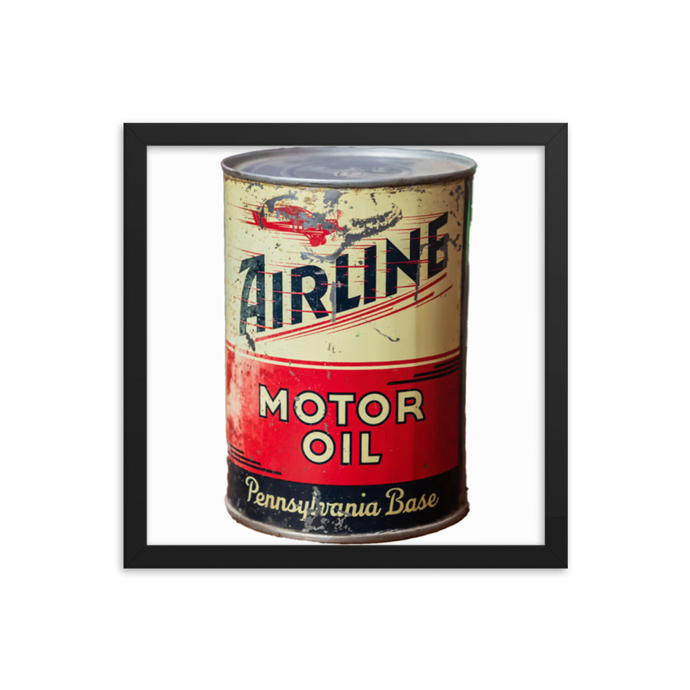 Aviation Oil Soup Can Style Framed poster