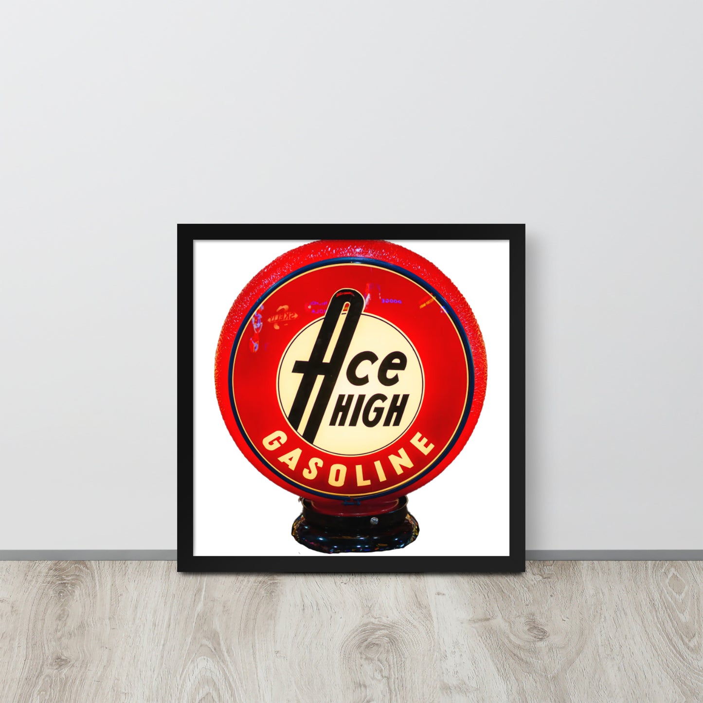 Ace High Gas Globe Style Framed poster