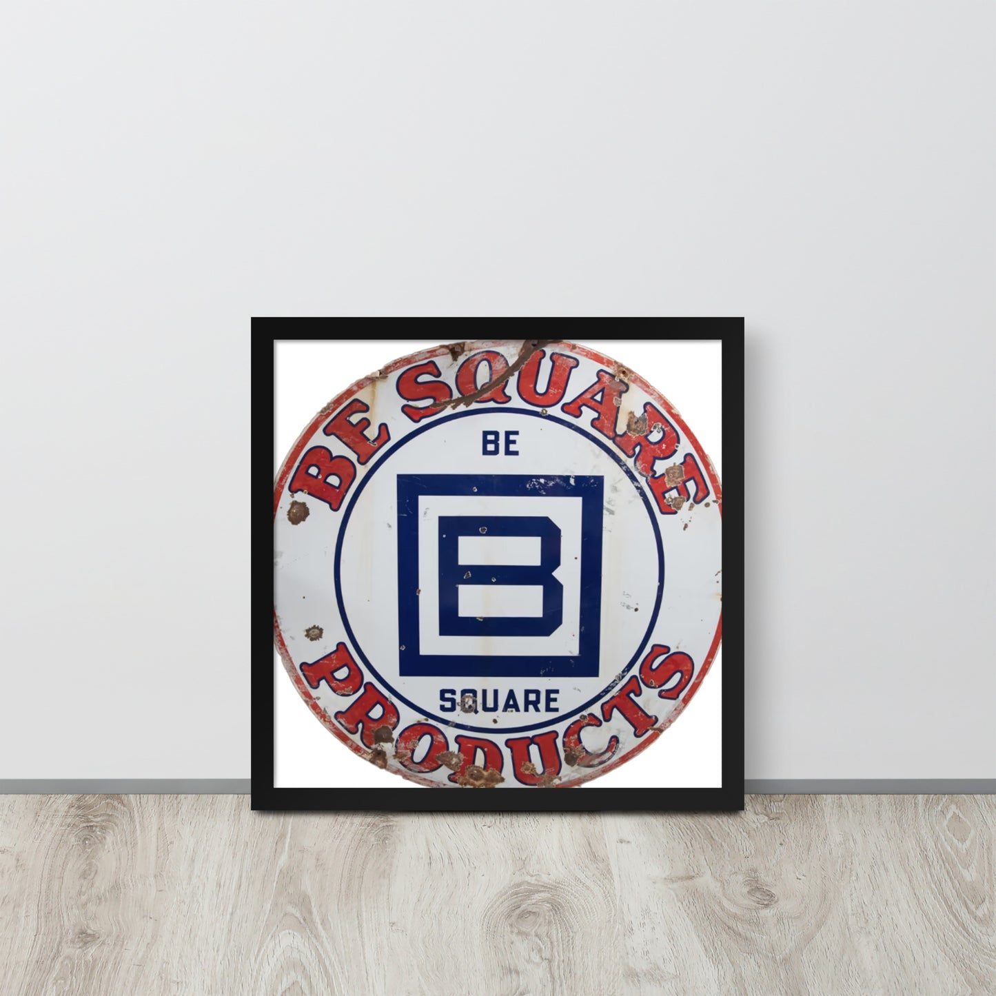 B Square Design Porcelain Framed poster