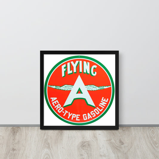 Vintage Flying A Porcelain Style Design Framed poster