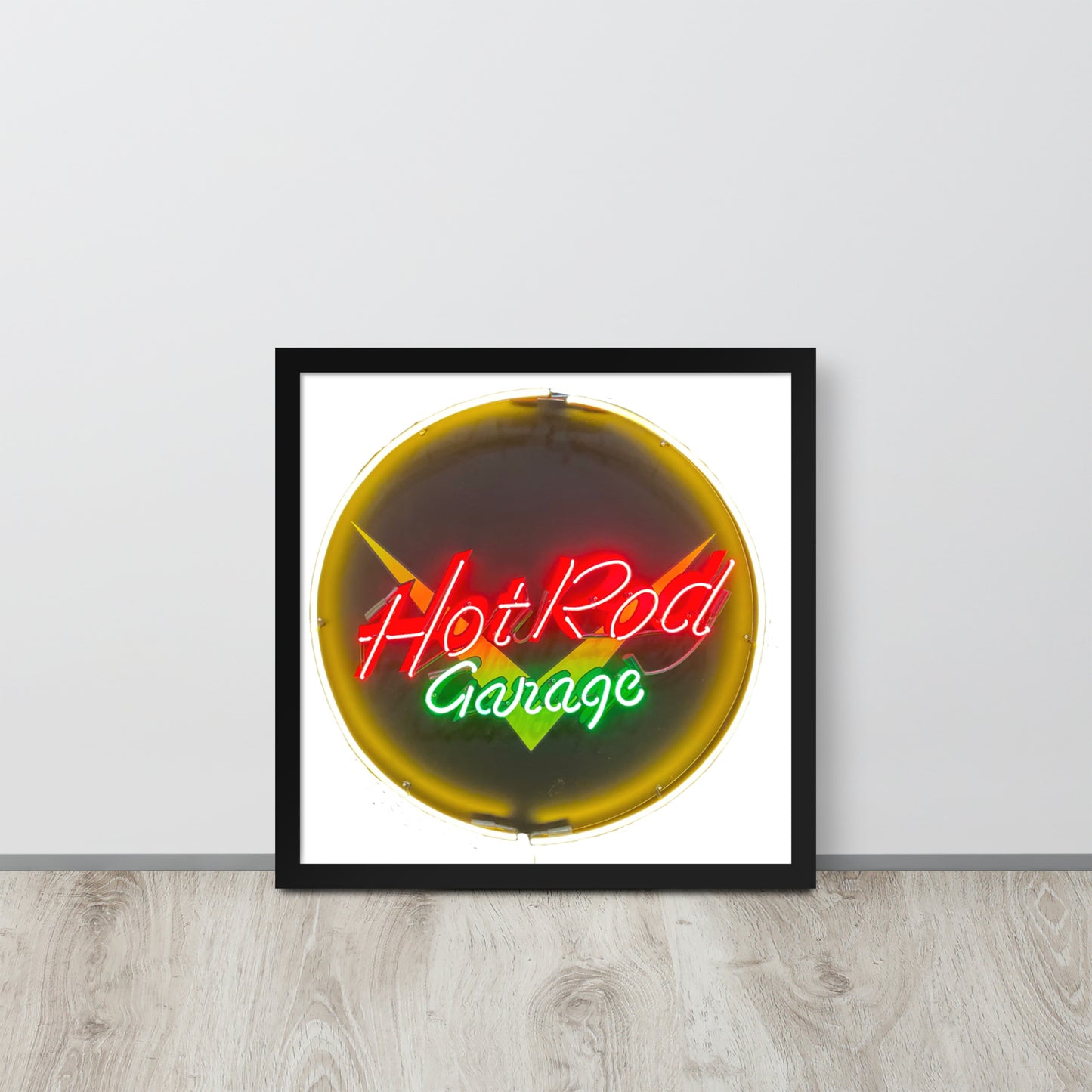 Hot Rod Garage Vintage Neon Sign Framed poster