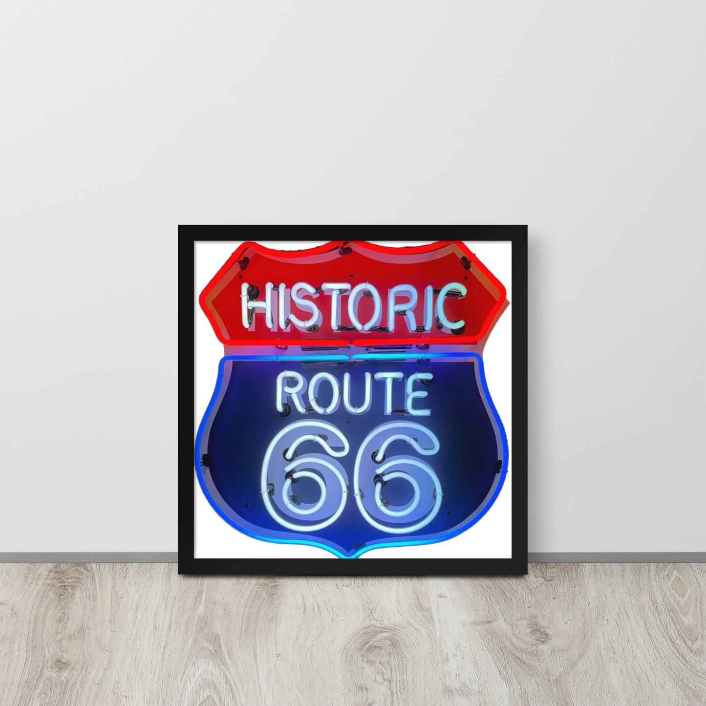 Vintage Route 66 Neon Style Framed poster