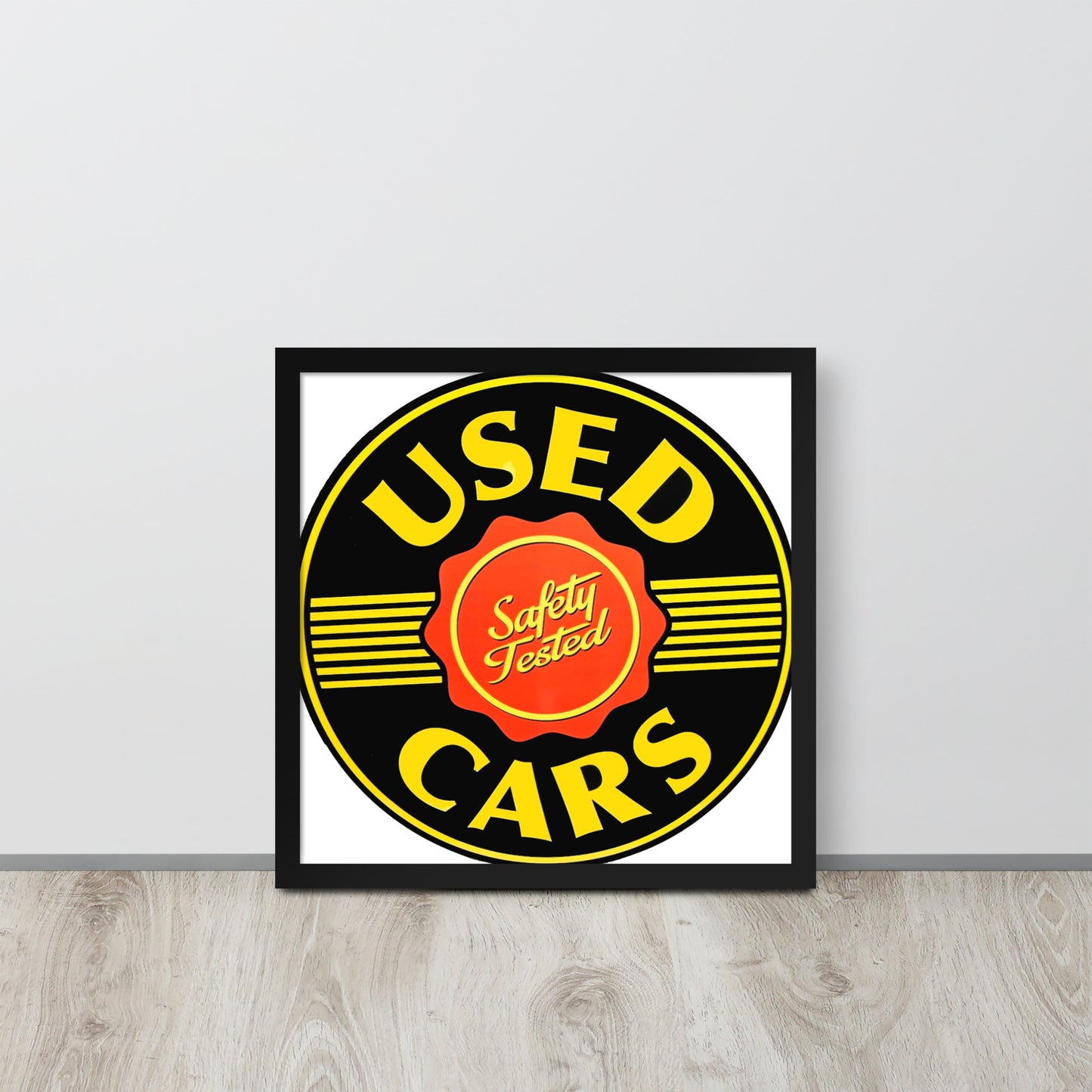 Vintage Porcelain Used Car Sign Framed poster