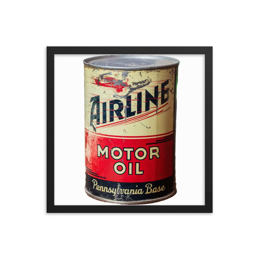 Aviation Oil Soup Can Style Framed poster