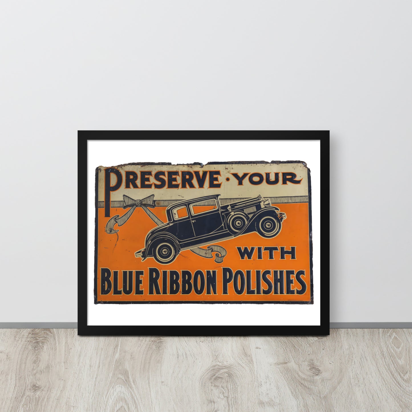 Blue Ribbon Patina Tin Style Framed poster