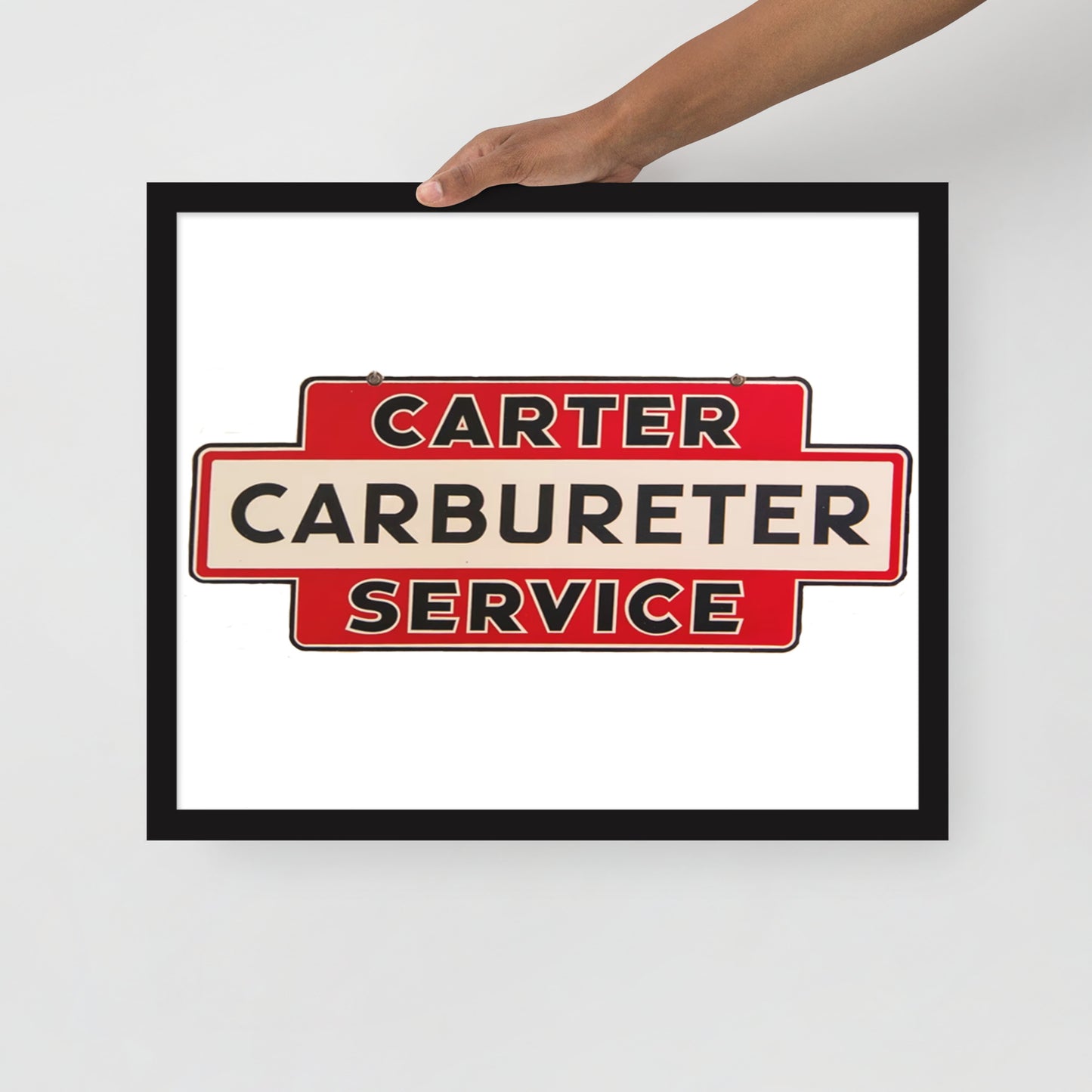 Carter Carbs Tin Style Shop Sign Framed poster