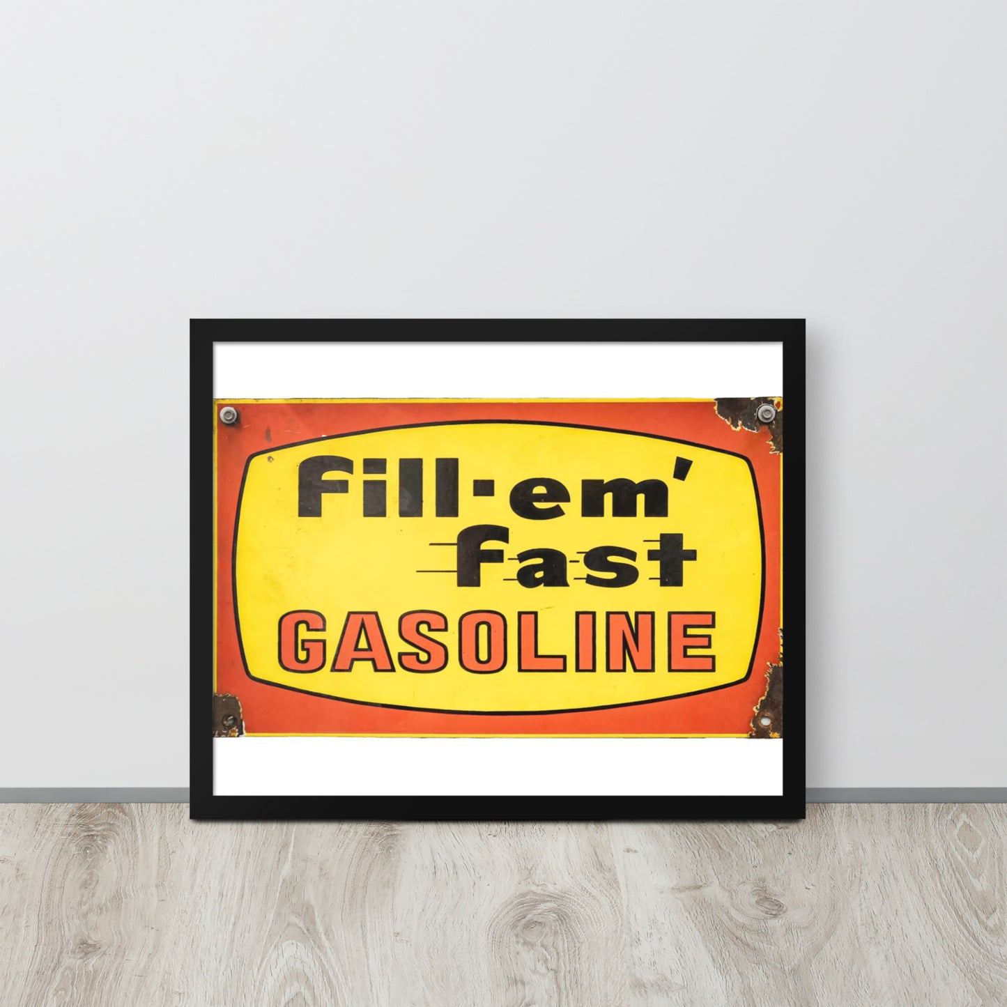 Vintage Gas Sign Patina Style Framed poster