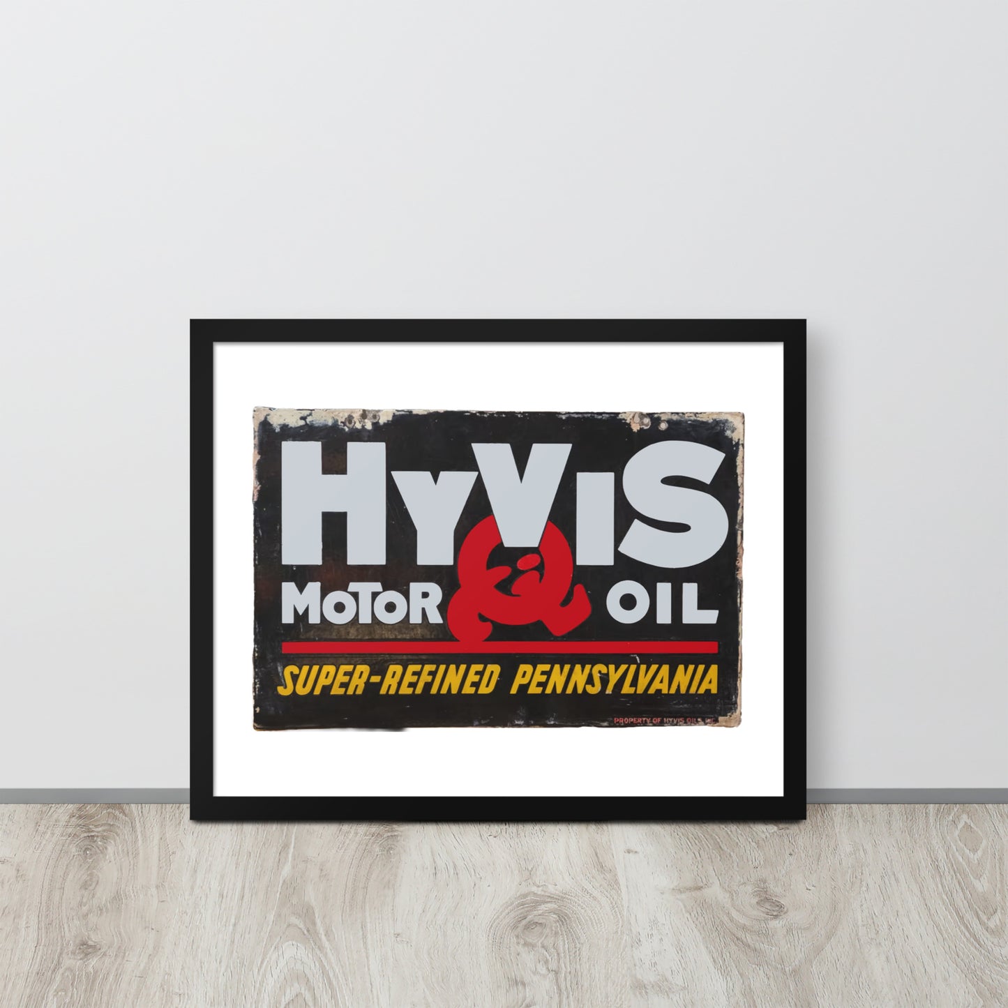 Vintage Porcelain Motor Oil Sign Framed poster