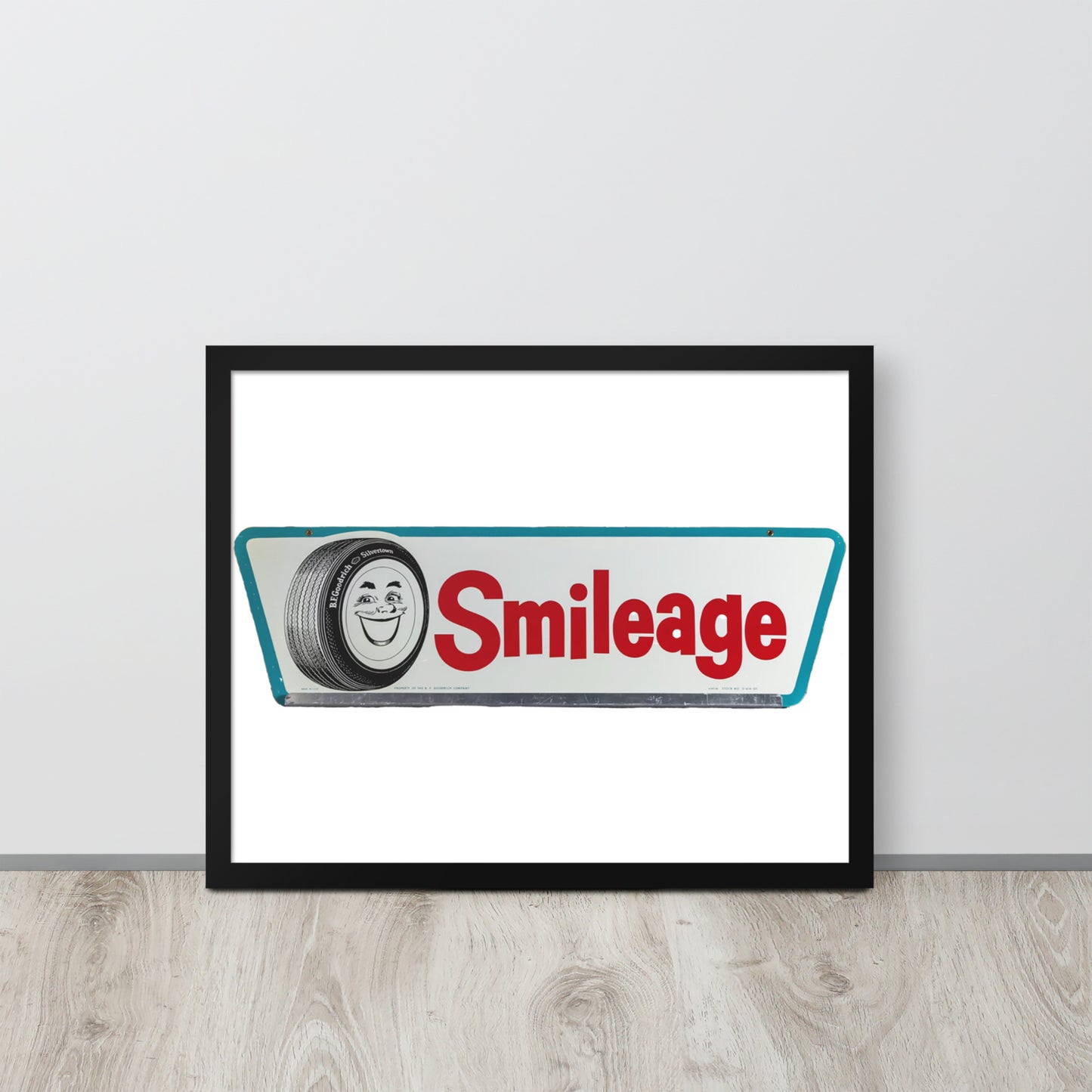 Retro Smileage Tire Sign Framed poster