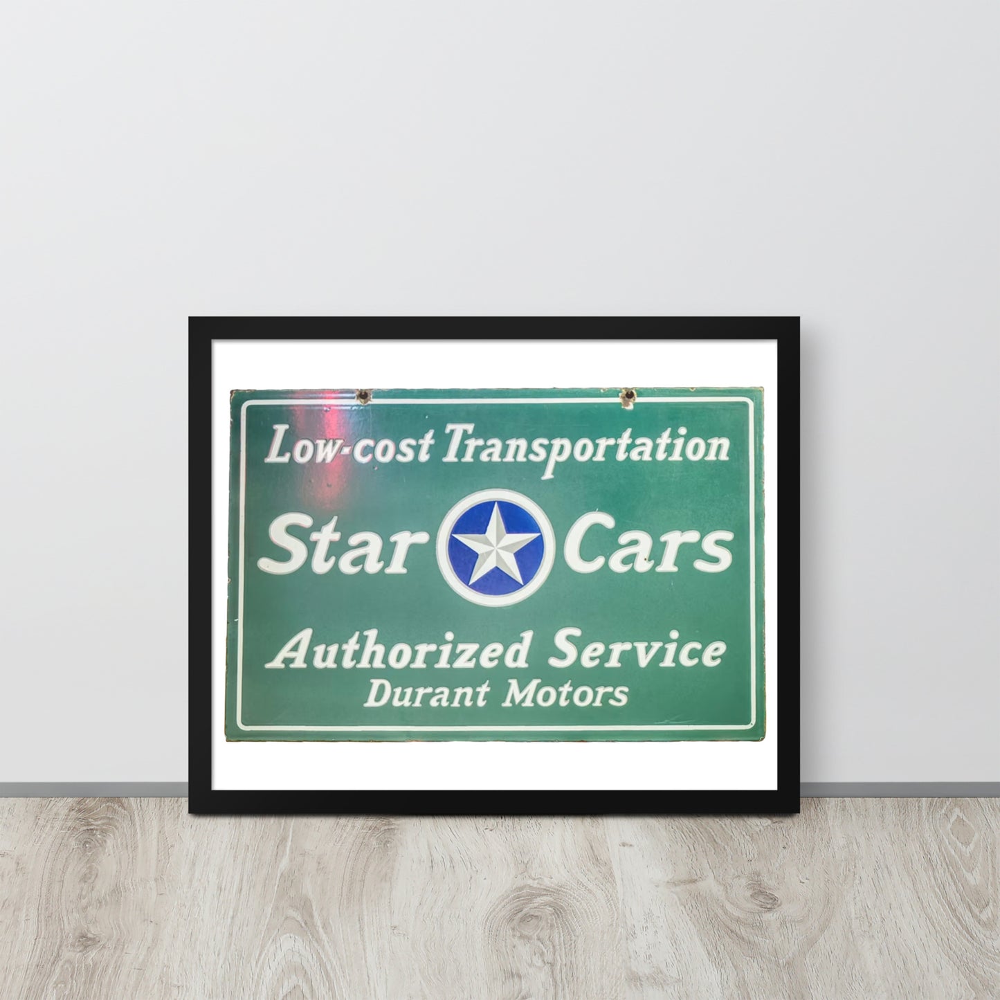 Retro Star Cars Porcelin Style Painted Framed poster