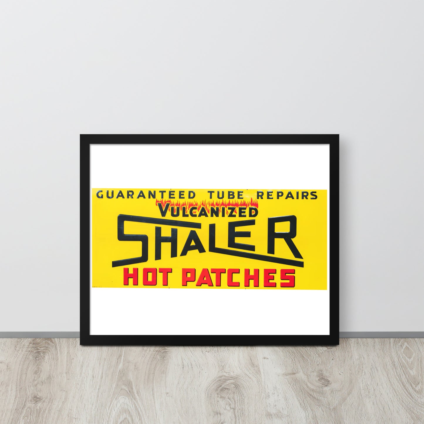 Retro Hot Oil Patch Sign Framed poster