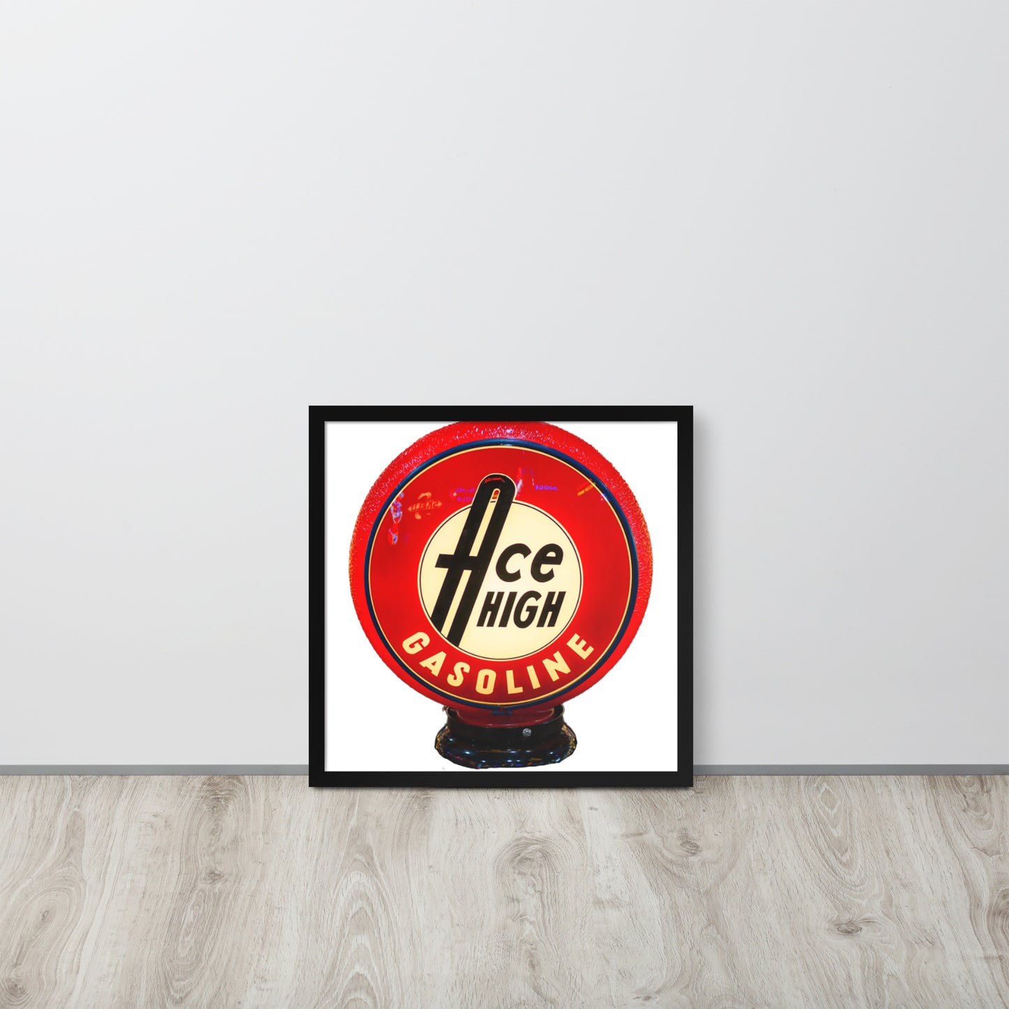 Ace High Gas Globe Style Framed poster