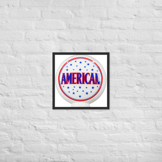 American Gas Globe Style Framed poster