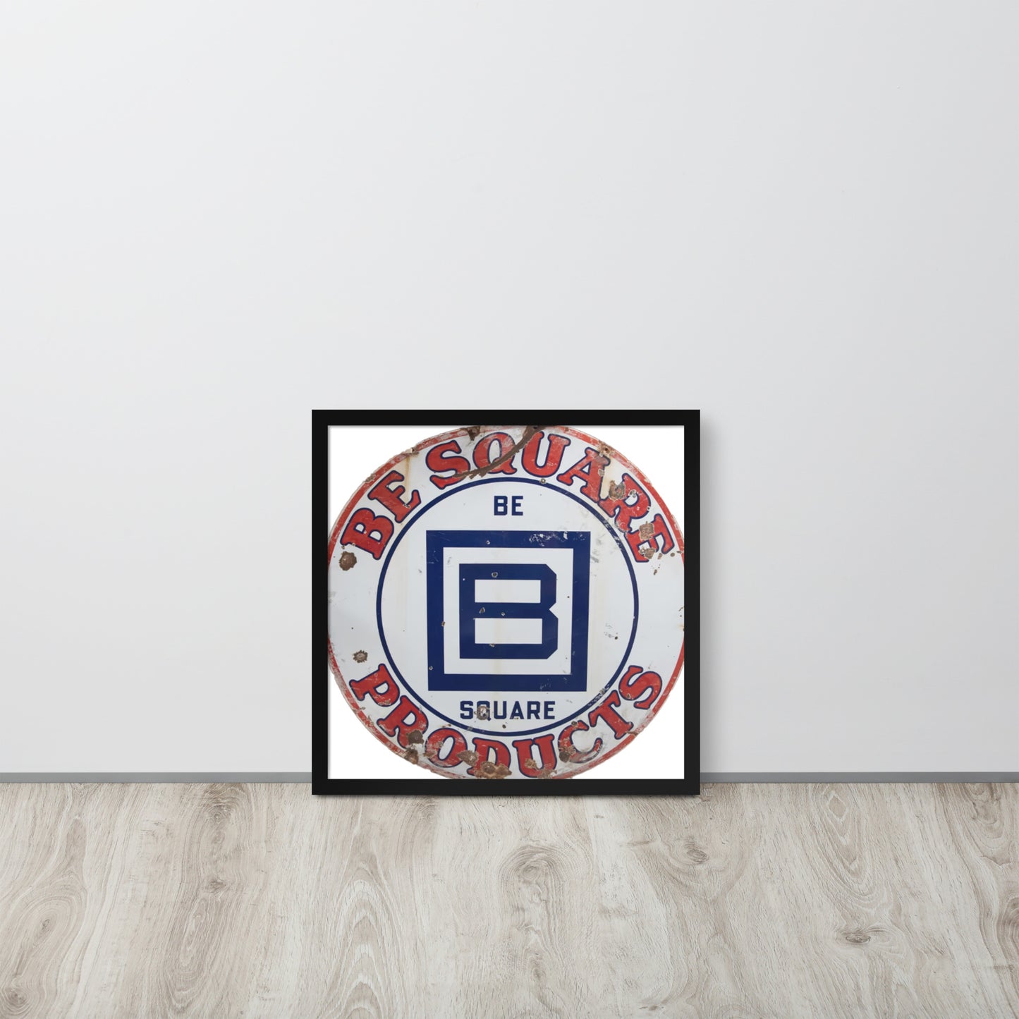 B Square Design Porcelain Framed poster