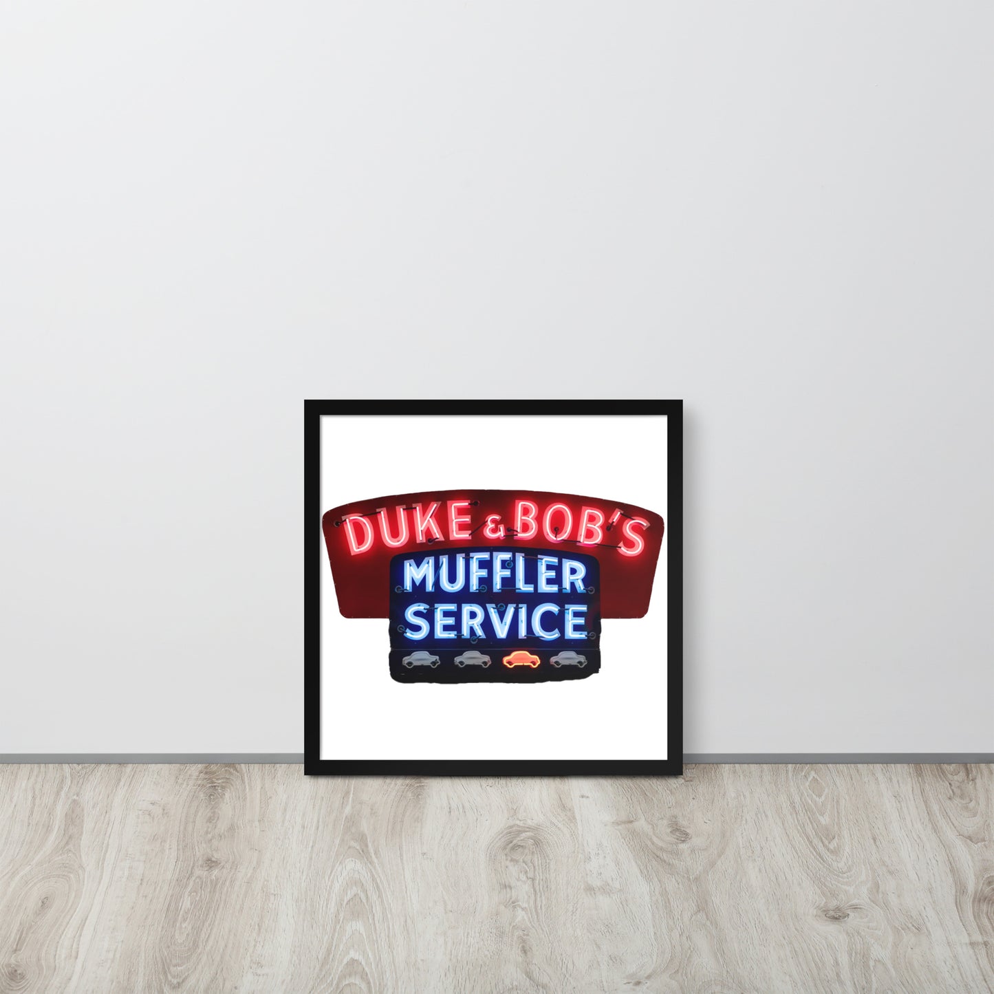 Duke + Bob Retro Neon Style Framed poster