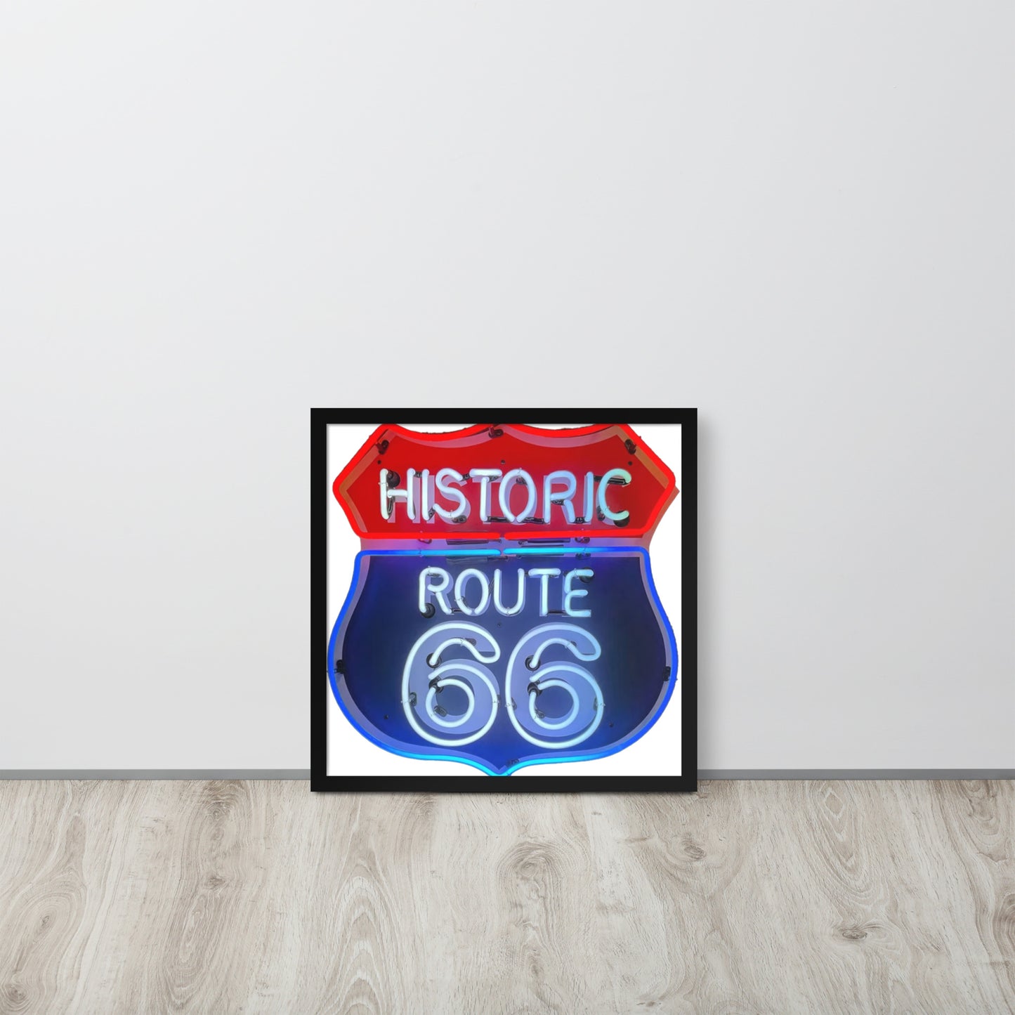 Vintage Route 66 Neon Style Framed poster