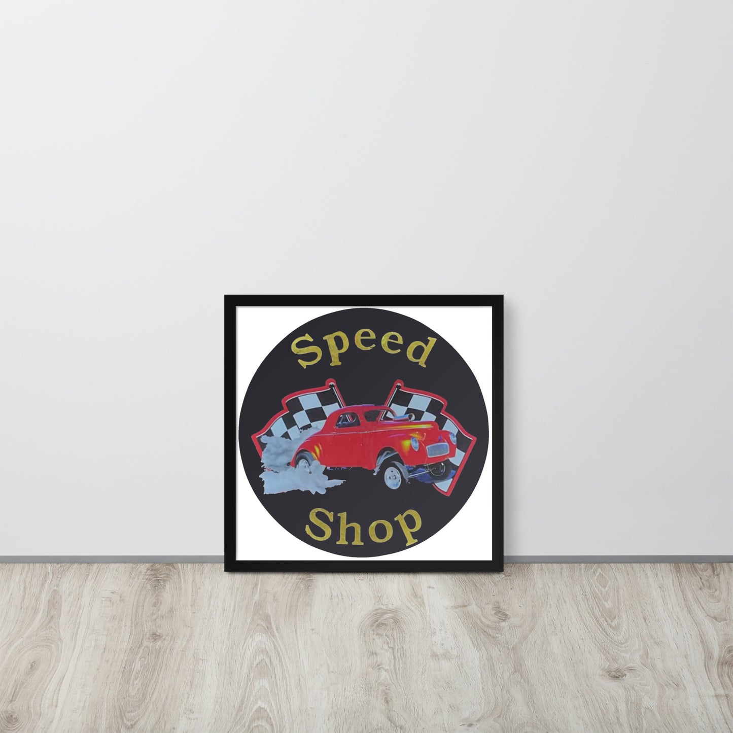 Retro Speed Shop Tin Style Framed poster