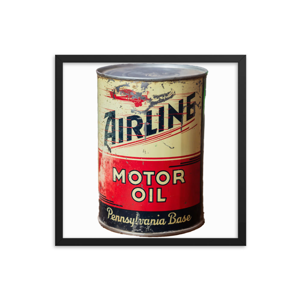 Aviation Oil Soup Can Style Framed poster