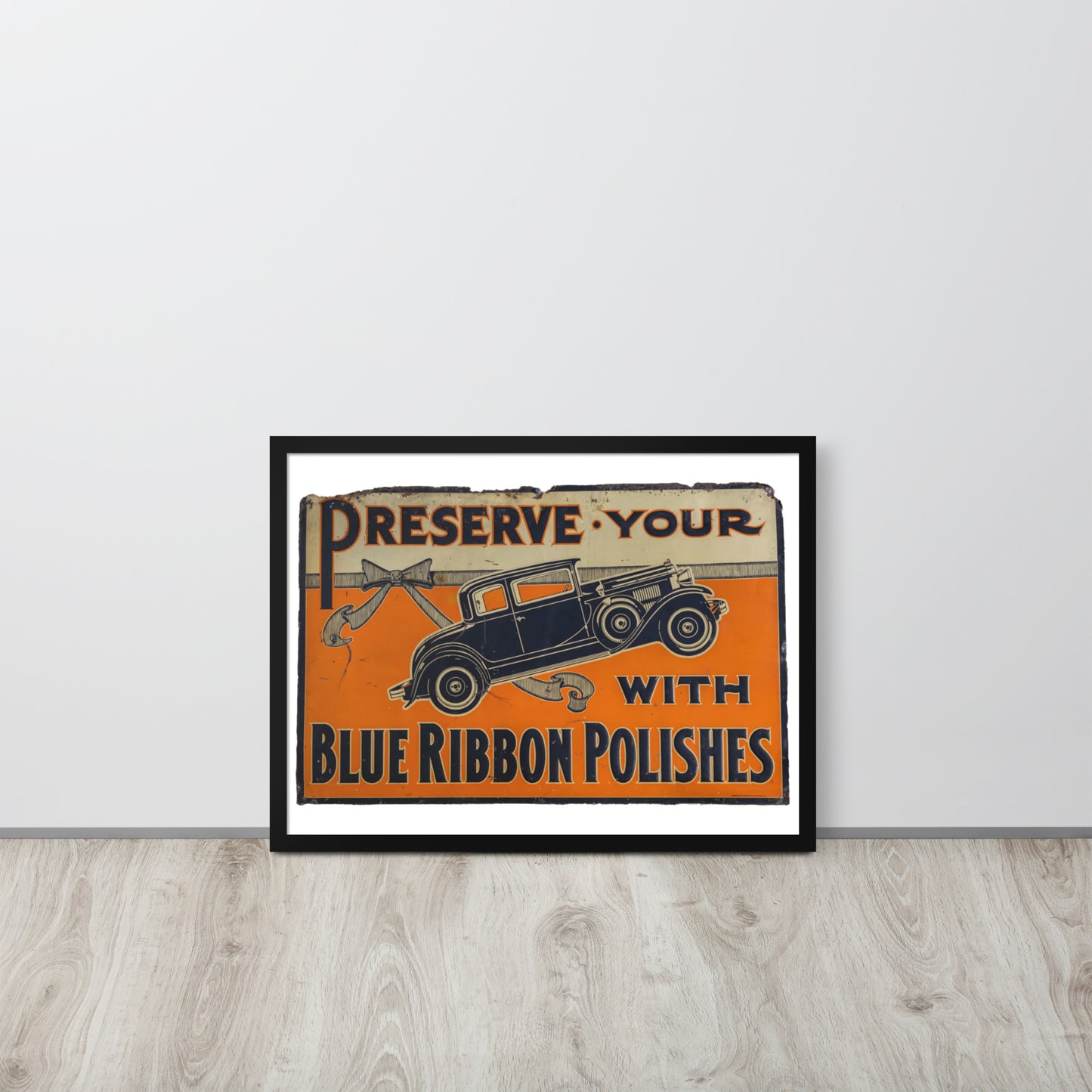 Blue Ribbon Patina Tin Style Framed poster